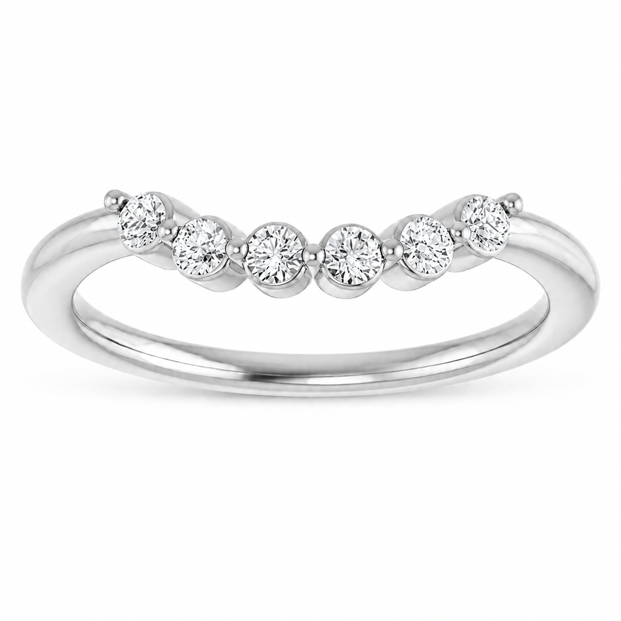 Contoured Round Diamond Bubble Band