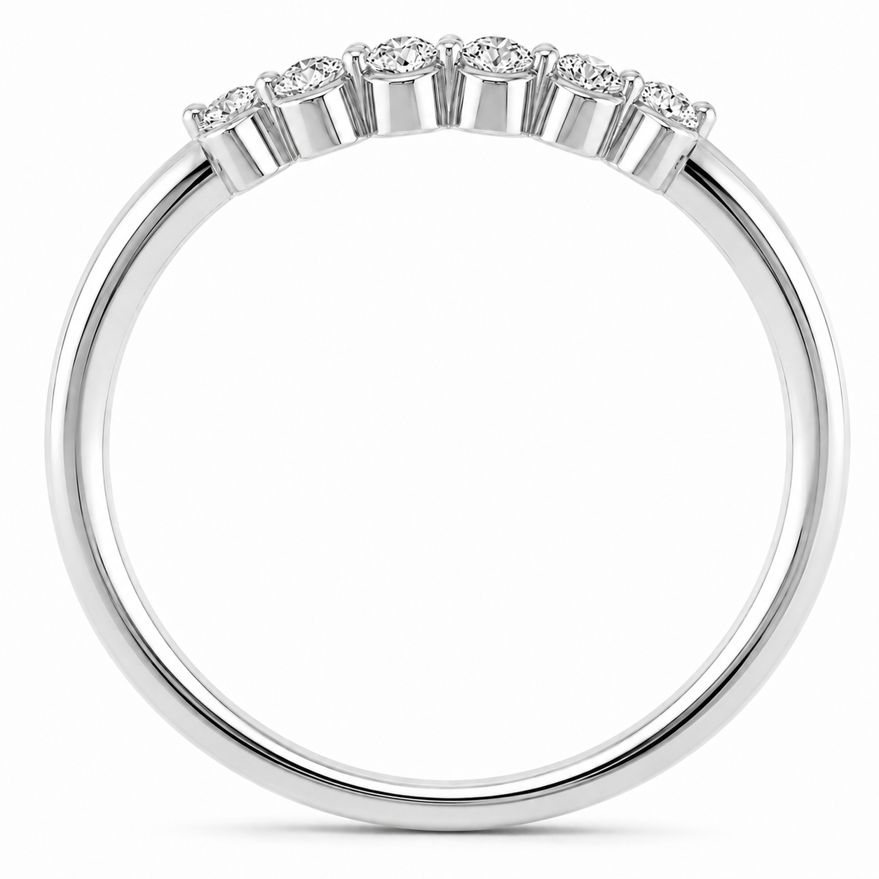 Contoured Round Diamond Bubble Band