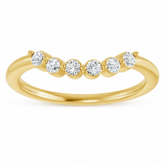 Contoured Round Diamond Bubble Band