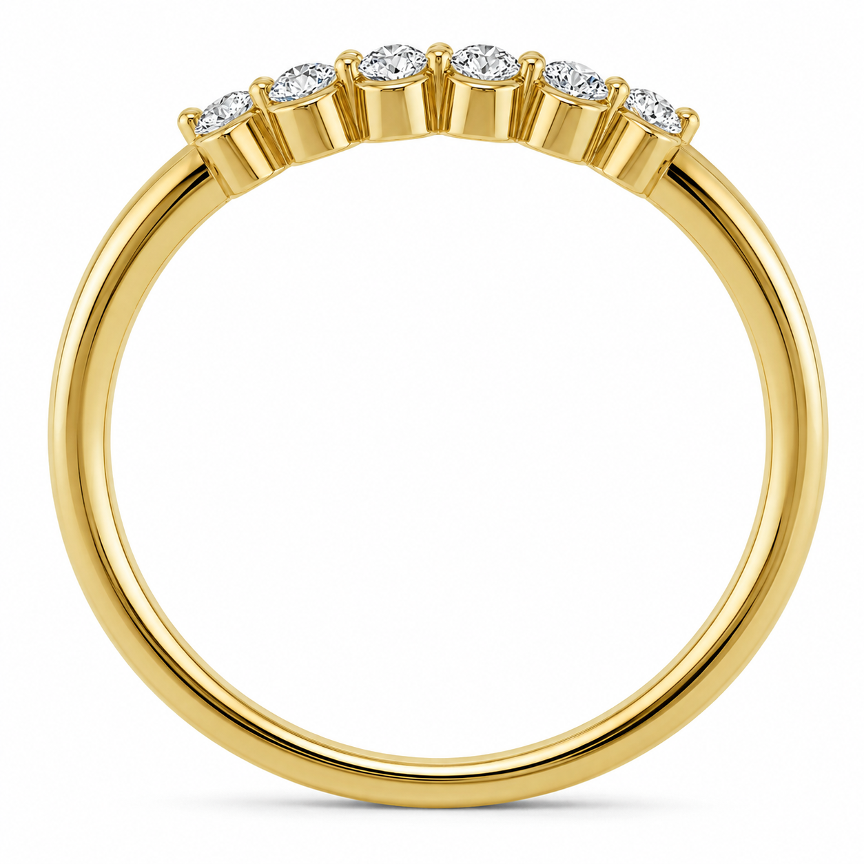Contoured Round Diamond Bubble Band