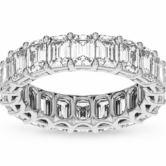 Lab Grown Emerald Diamond Eternity White Gold