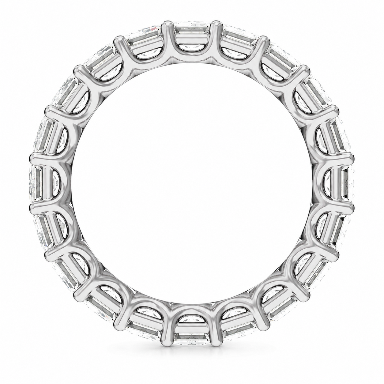 Lab Grown Emerald Diamond Eternity White Gold