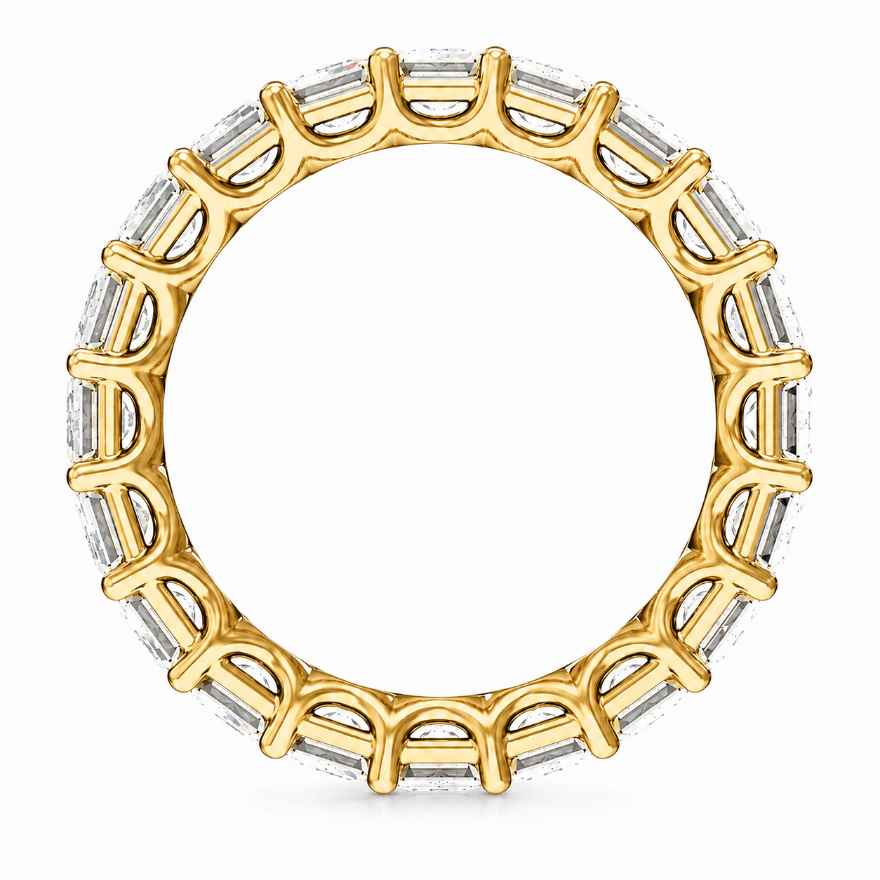 Lab Grown Emerald Diamond Eternity Yellow Gold
